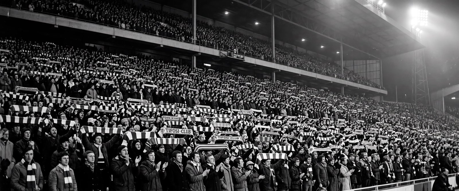 Grada con bufandas de Tifosi Club